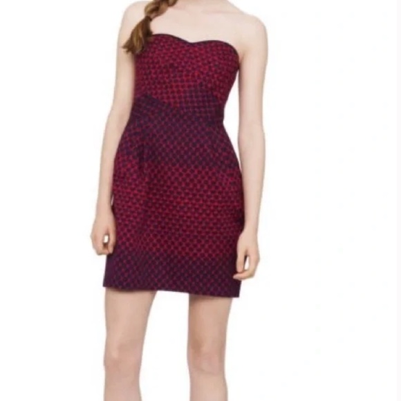 Club Monaco Strapless Heart Pattern Nelly Dress with Pockets! - Picture 1 of 7